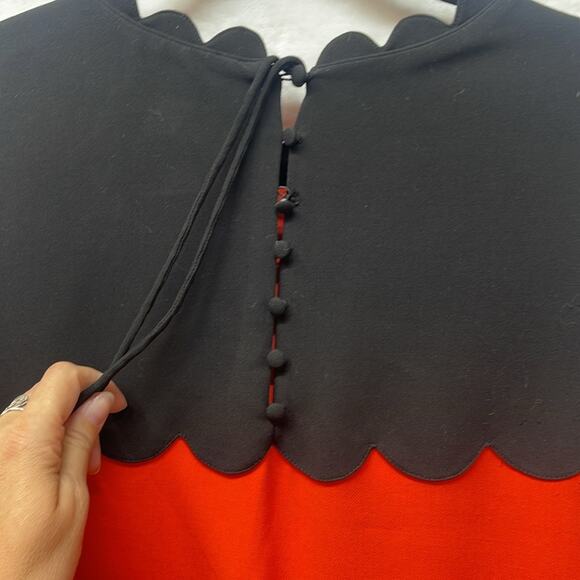 Victoria Beckham for Target Orange Black Scallop Neck Colorblock Tunic Dress‎ 3X - Picture 6 of 7